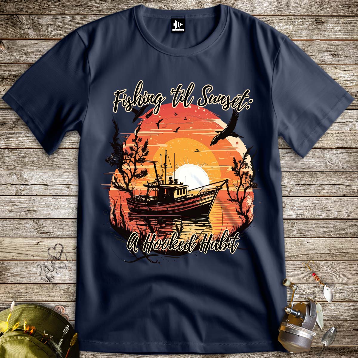 Fishing 'til Sunset Tee-funny fishing t shirt-FISH-ROOM LLC