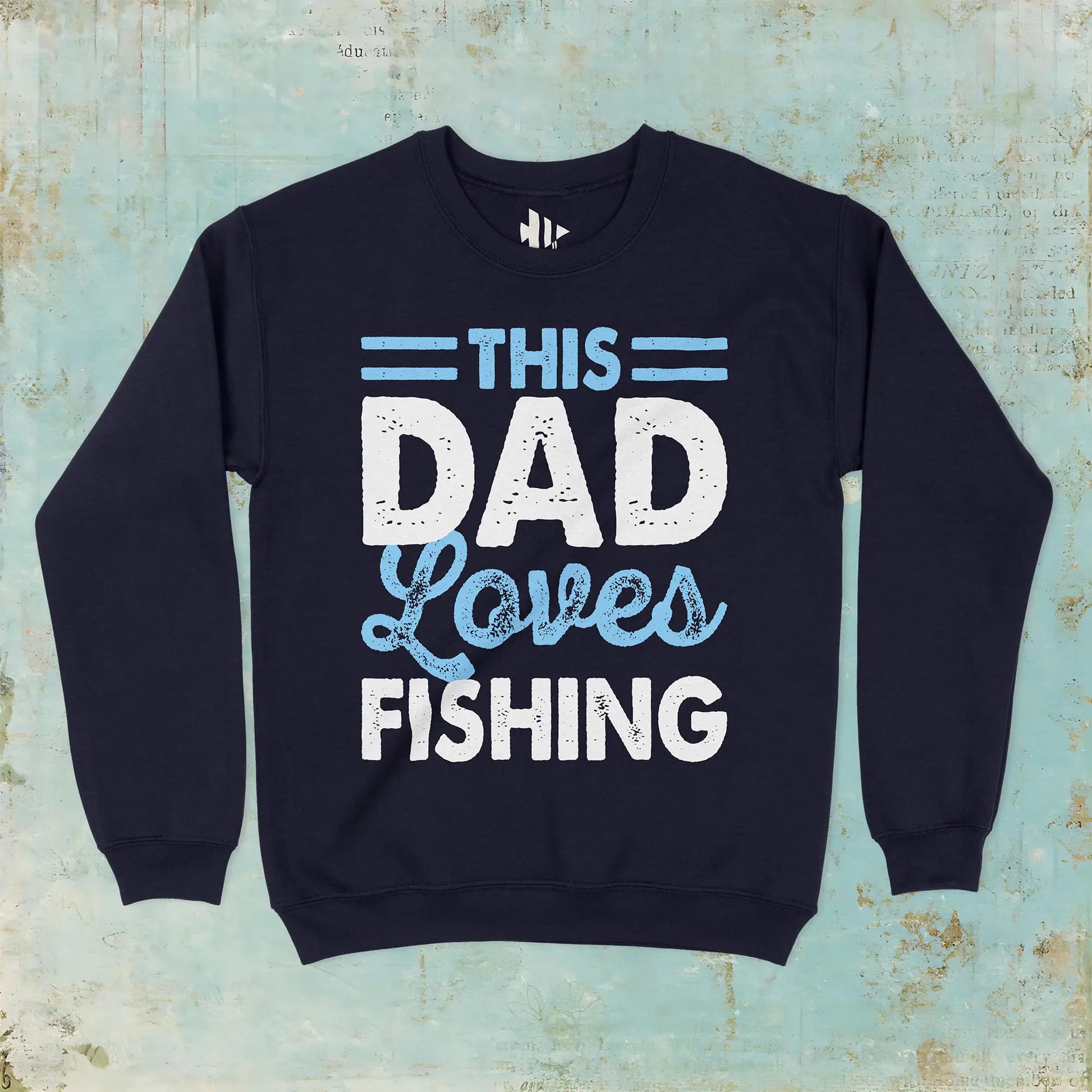 Navy, This Dad Loves Fishing Crewneck Sweatshirt – fish-room
