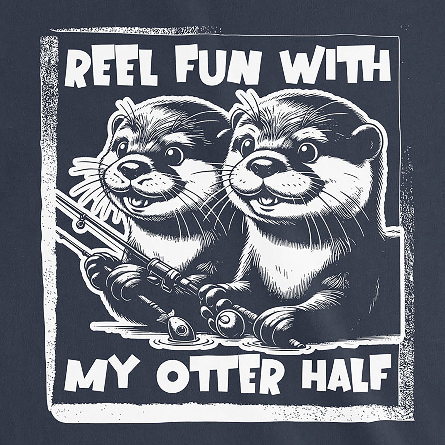 Navy, Reel Fun with My Otter Half Ladies’ Tee – fish-room