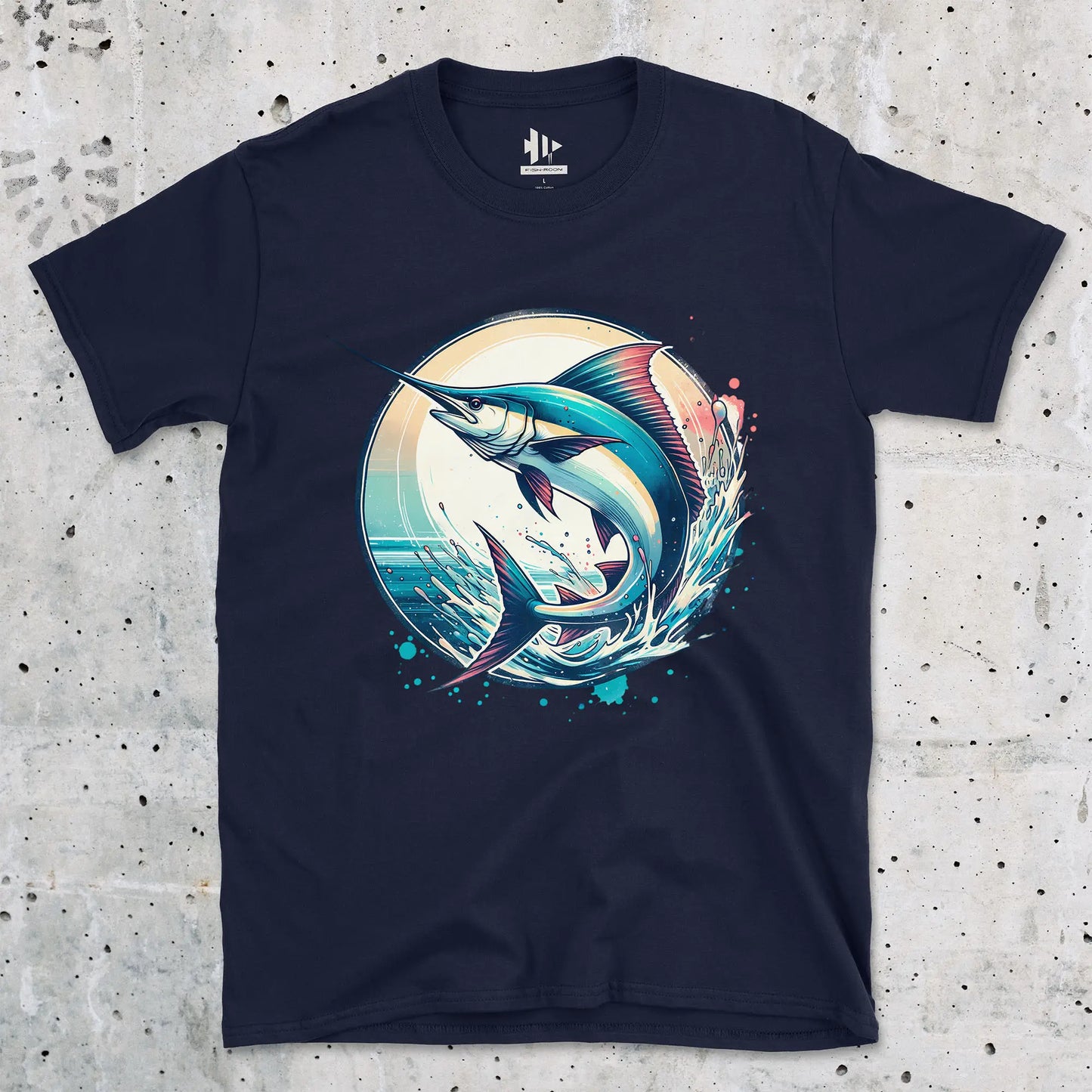 Navy, Swordfish Ocean Sunset Tee – fish-room