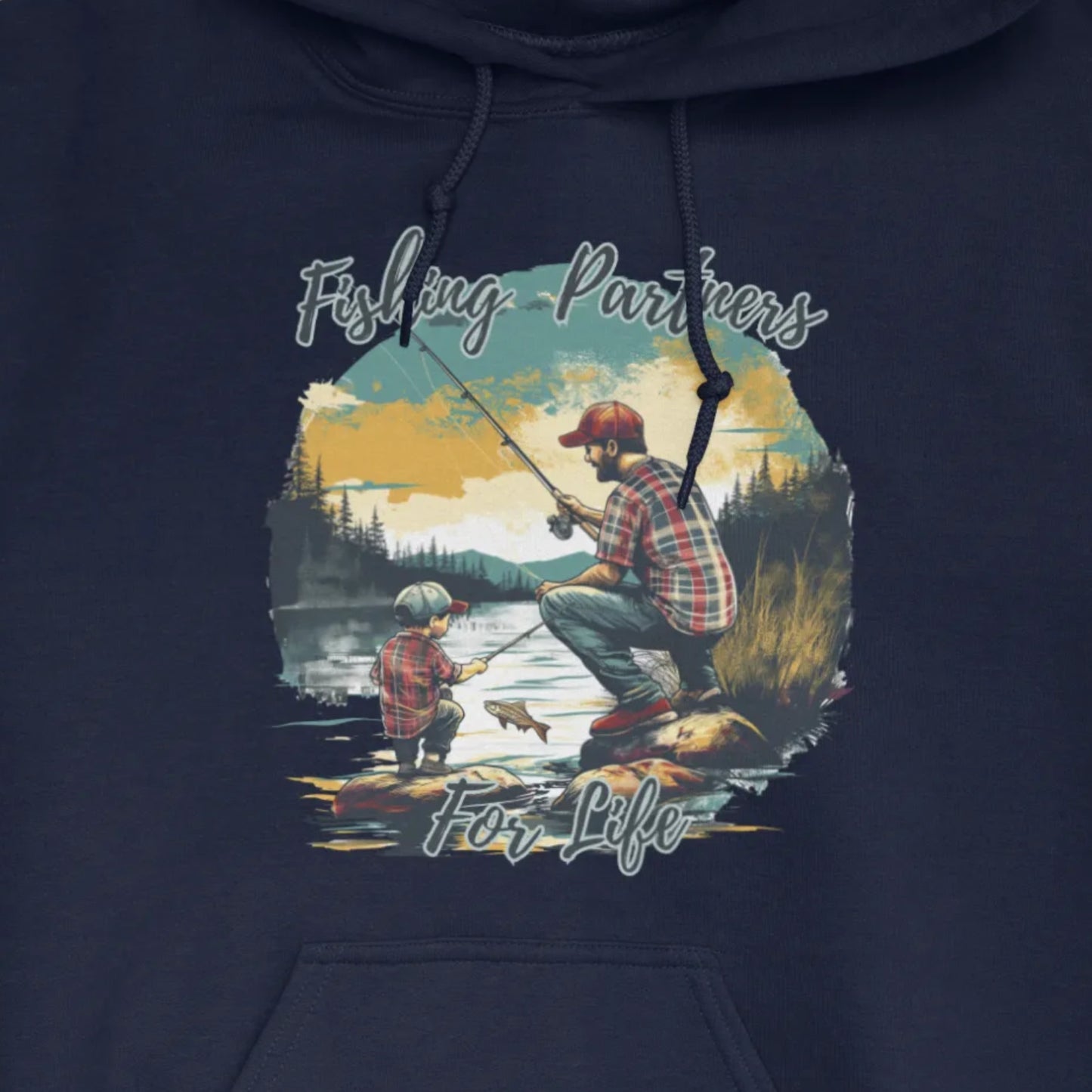 Navy, Fishing Partners for Life Hoodie – fish-room