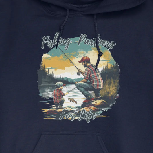 Navy, Fishing Partners for Life Hoodie – fish-room