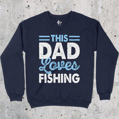 Navy, This Dad Loves Fishing Crewneck Sweatshirt – fish-room