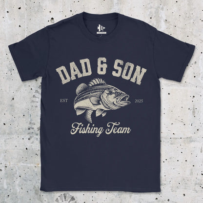 Dad & Son Fishing Team Tee Navy T-Shirt