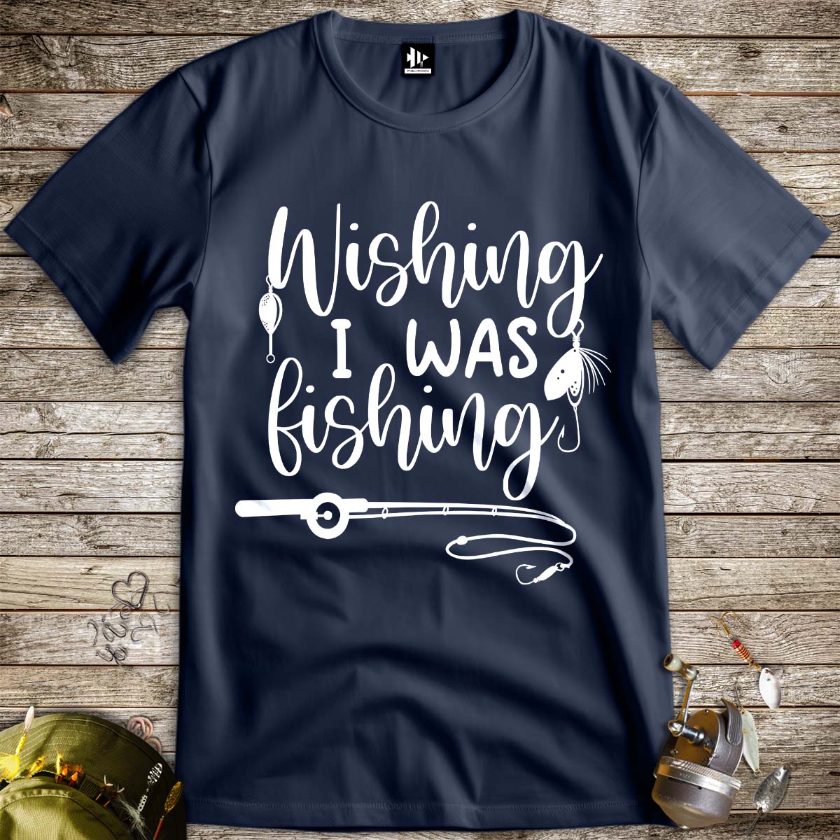 Wishing I was Fishing Tee-funny fishing t shirt-FISH-ROOM LLC