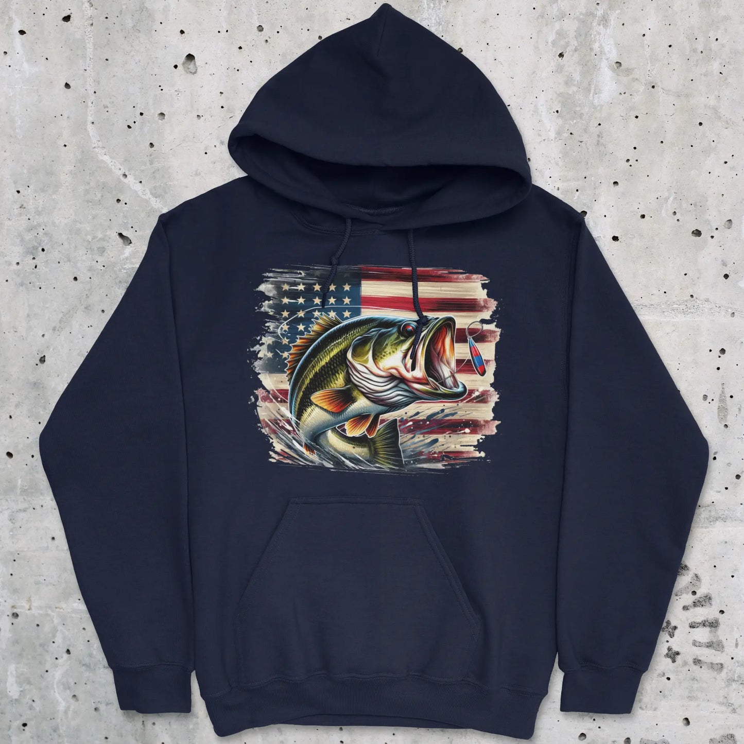 Navy, American Bass Hoodie – fish-room