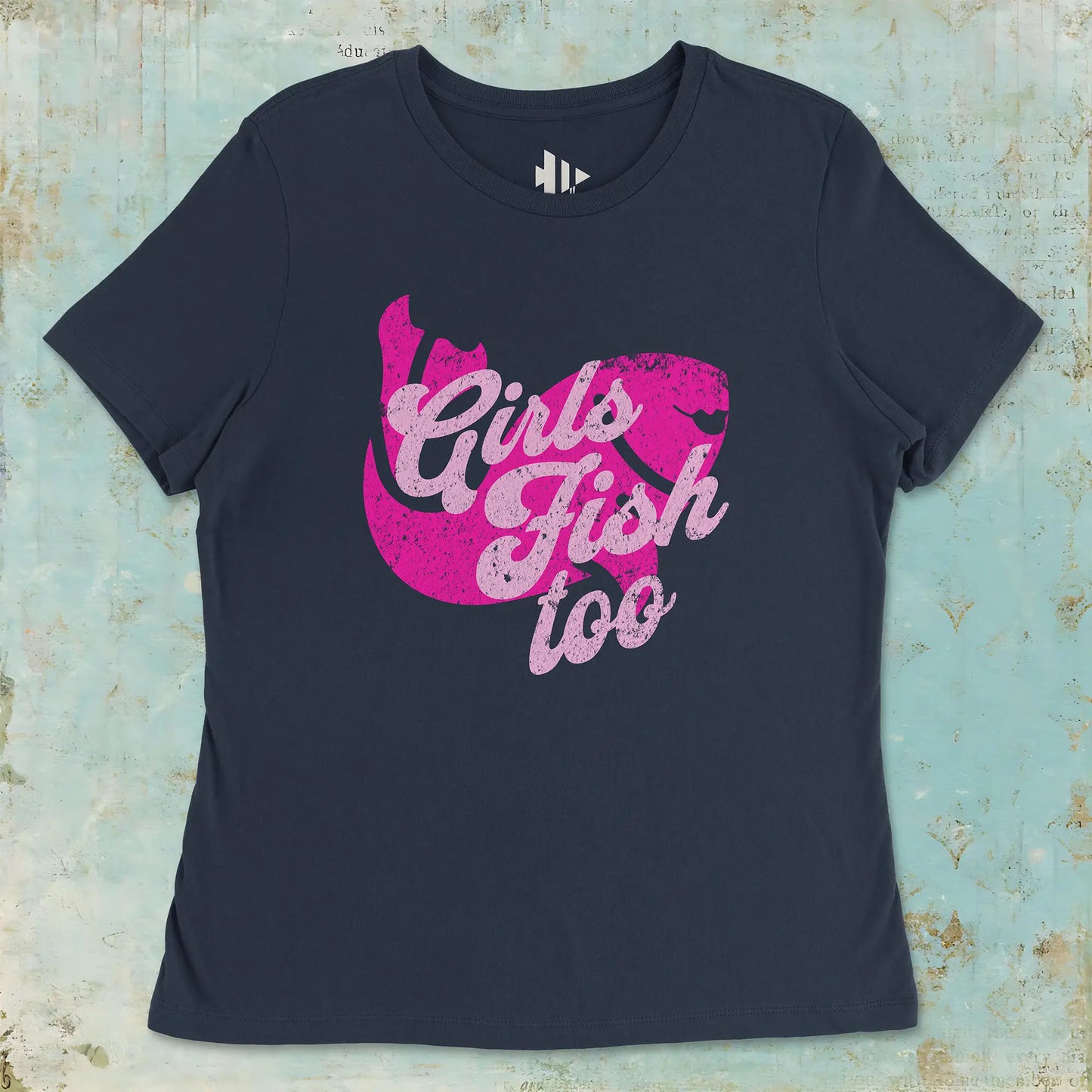 Navy, Girls Fish Too Ladies’ Tee – fish-room