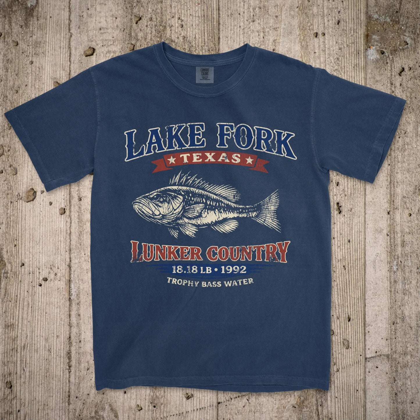 Navy, Lake Fork Record Bass Tee – fish-room