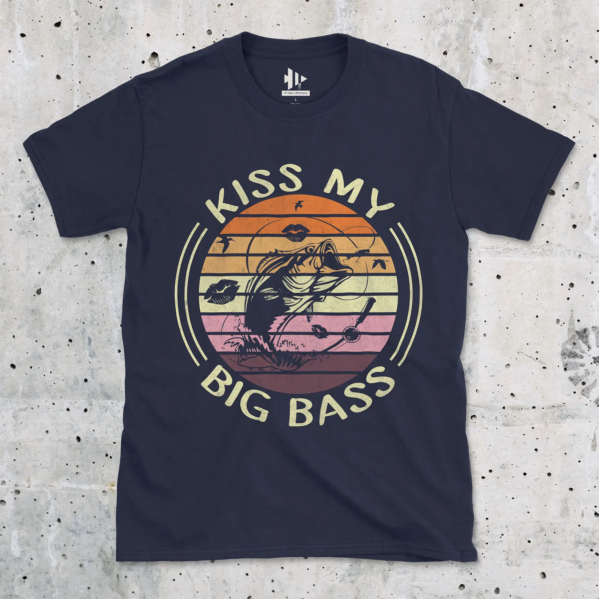 Navy, Kiss My Bass Tee – fish-room