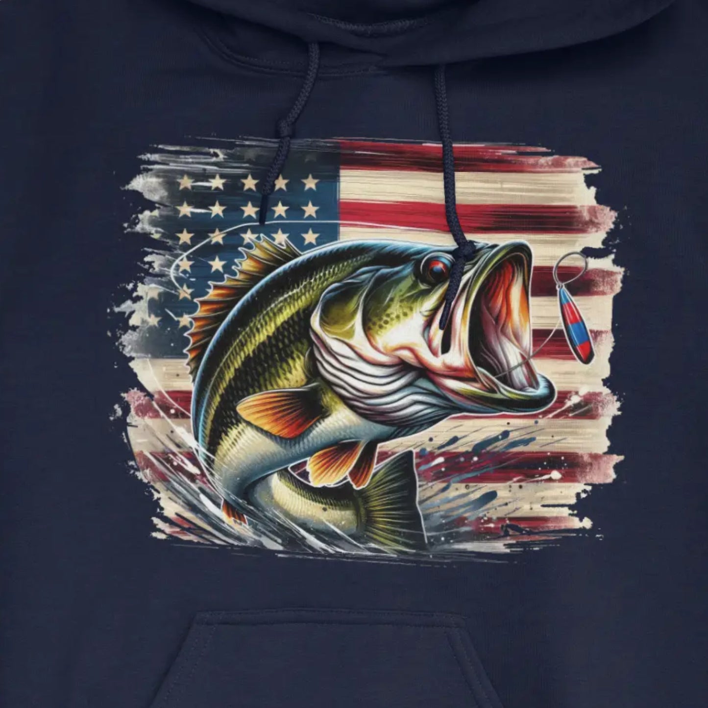 Navy, American Bass Hoodie – fish-room