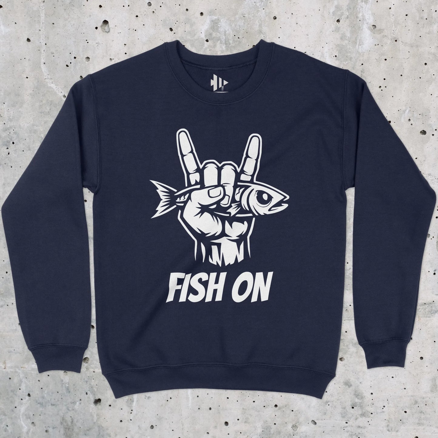 Navy, Fish On Sweatshirt – fish-room