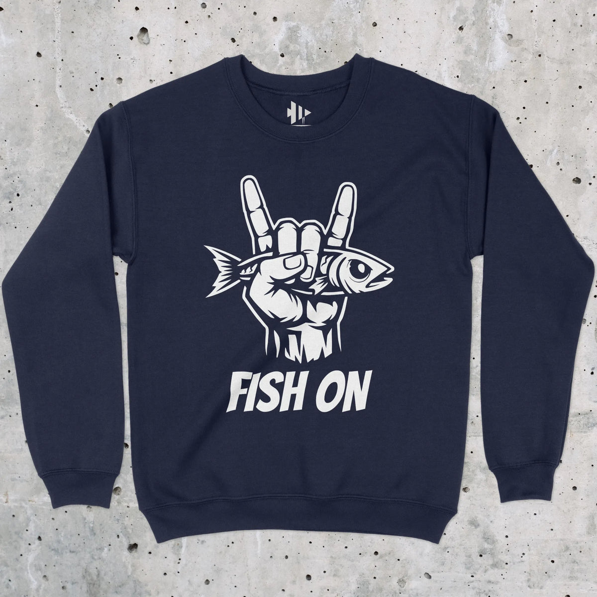 Navy, Fish On Sweatshirt – fish-room