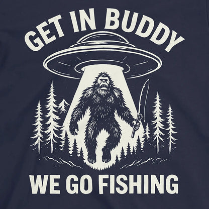 Get In Buddy, We Go Fishing Tee Navy T-Shirt