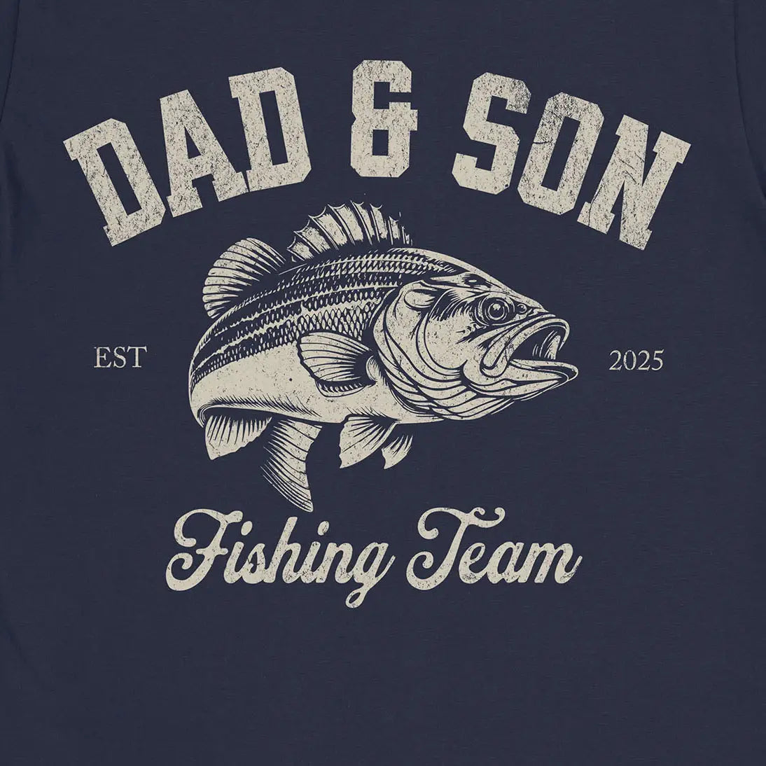 Dad & Son Fishing Team Tee Navy T-Shirt