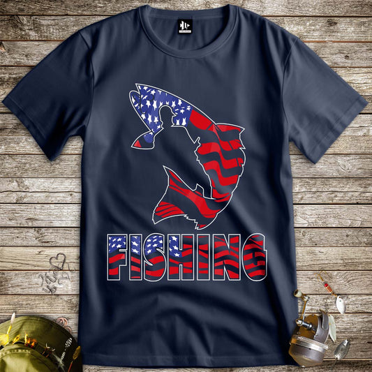 Fishing USA Tee-funny fishing t shirt-FISH-ROOM LLC