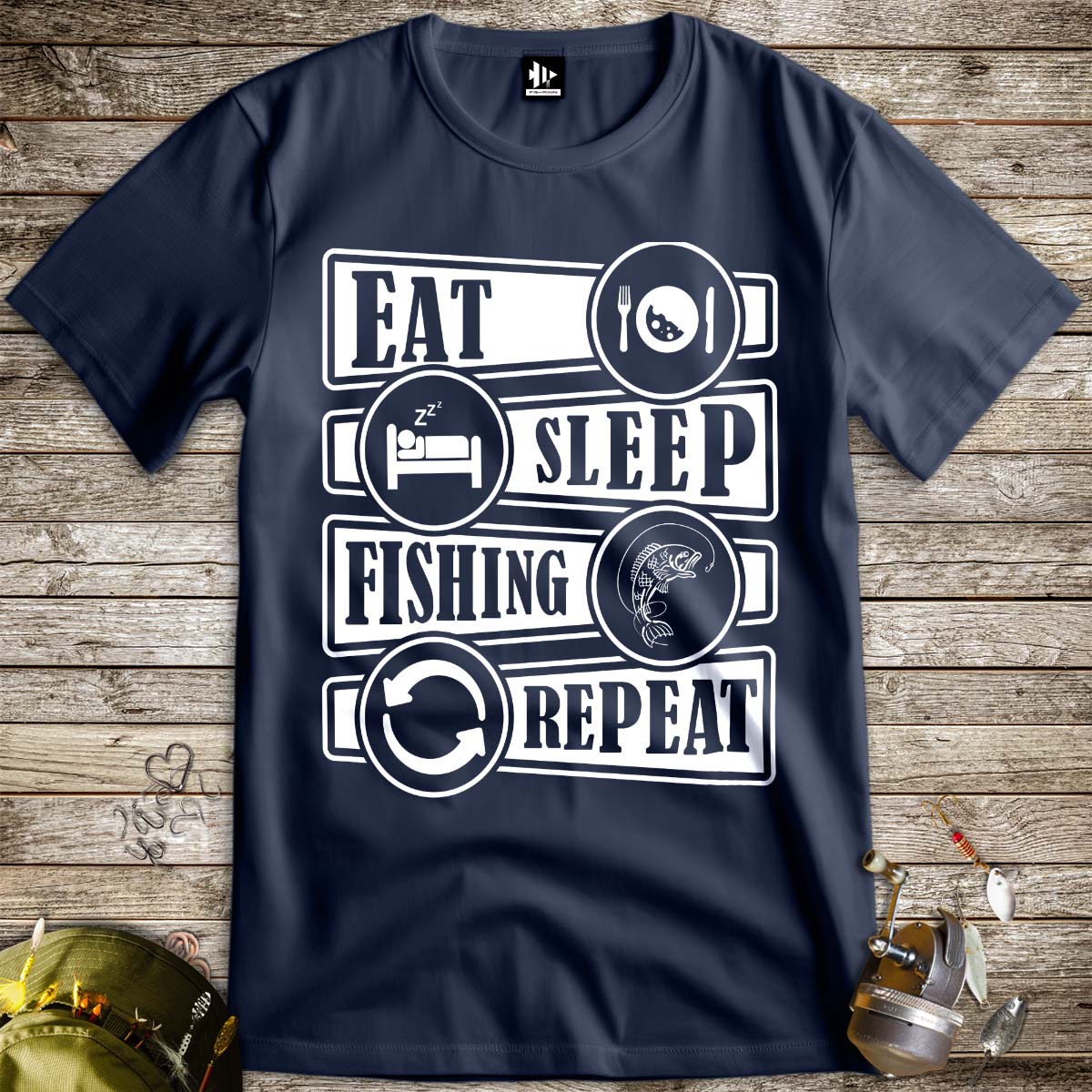 Eat Sleep Fishing Repeat Tee-funny fishing t shirt-FISH-ROOM LLC