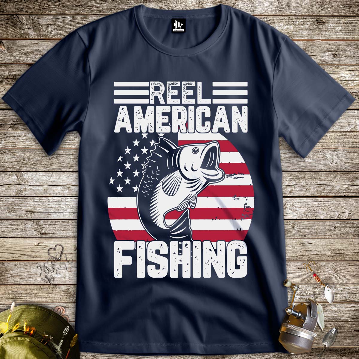 Reel American Fishing Tee-funny fishing t shirt-FISH-ROOM LLC