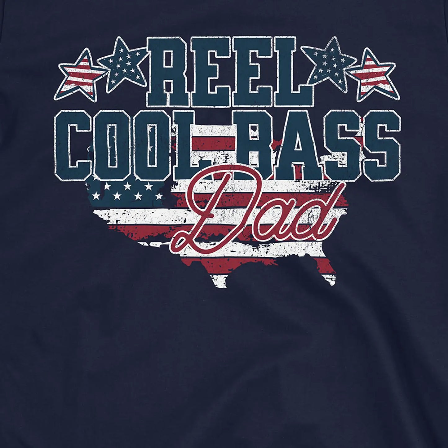 Navy, Reel Cool Bass Dad Tee – fish-room