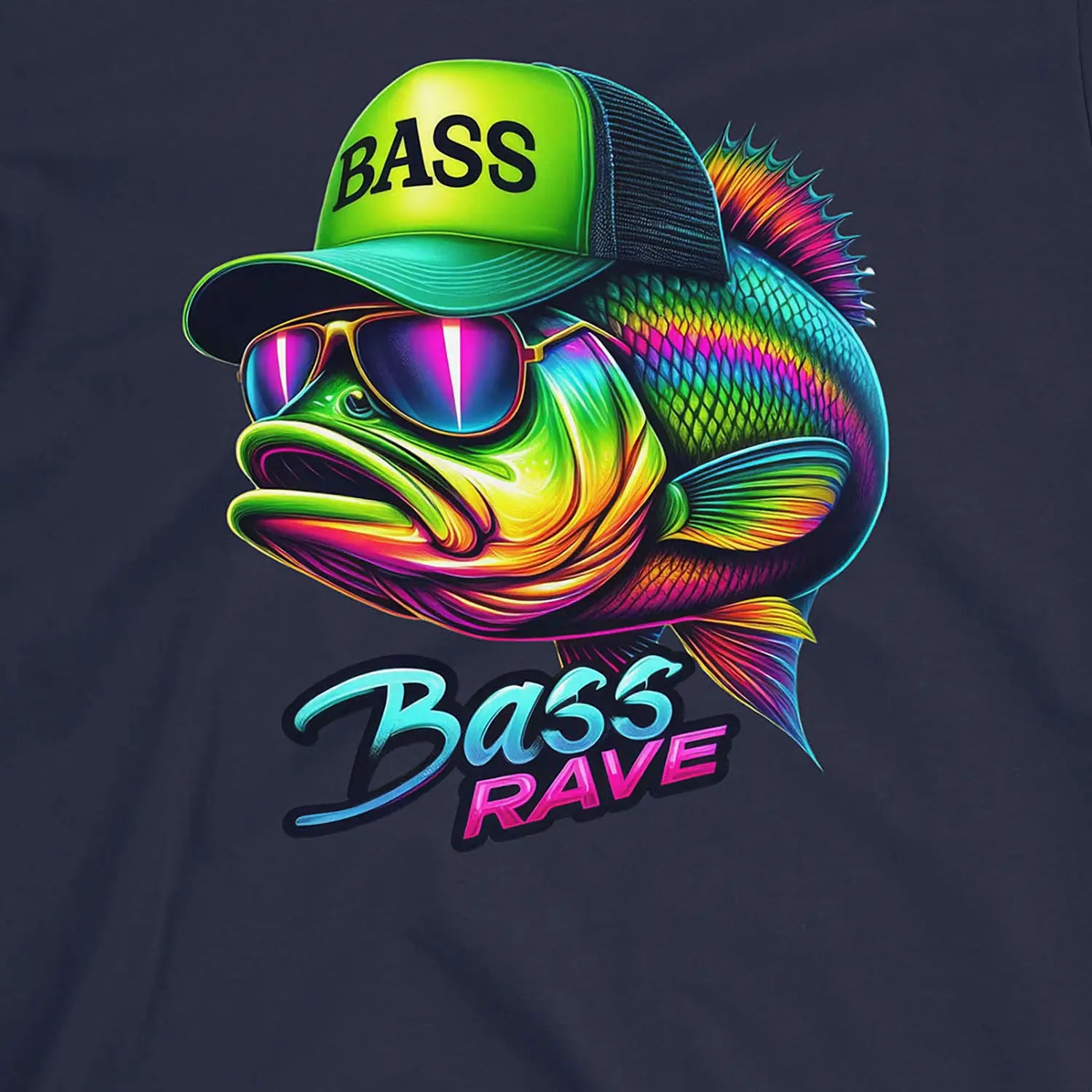 Navy, Bass Rave Tee – fish-room