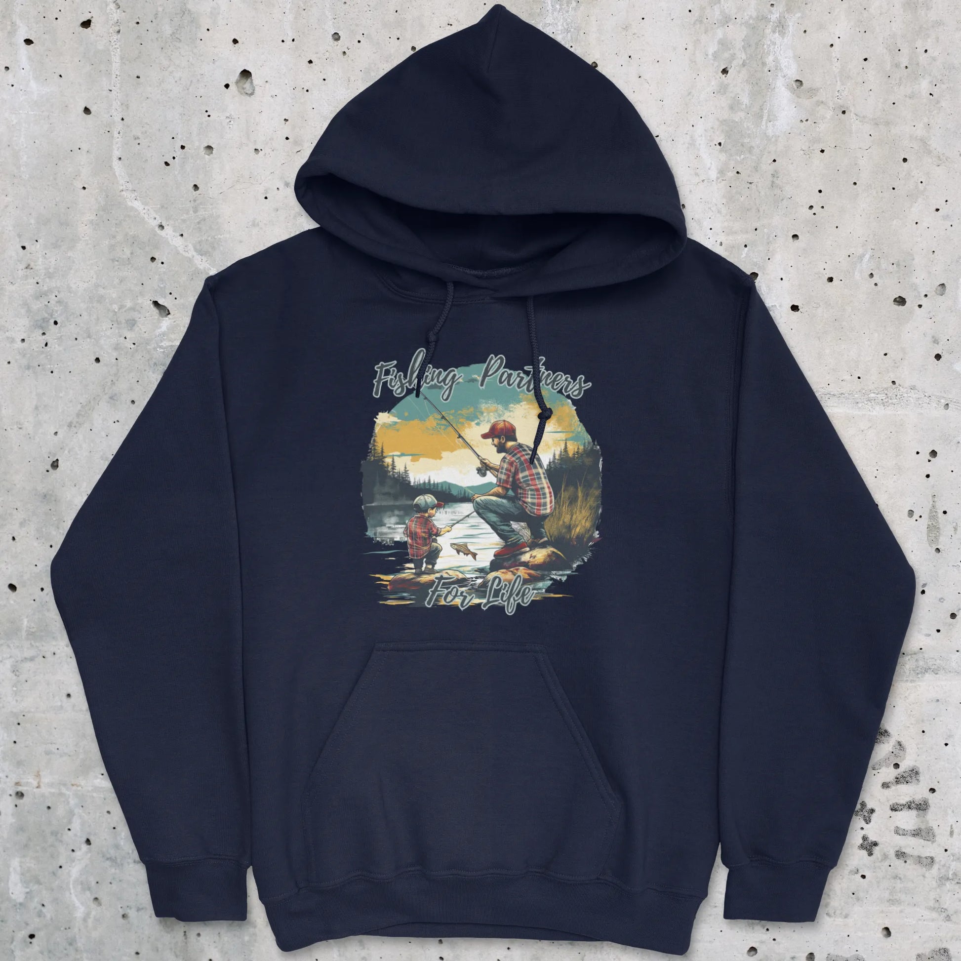 Navy, Fishing Partners for Life Hoodie – fish-room