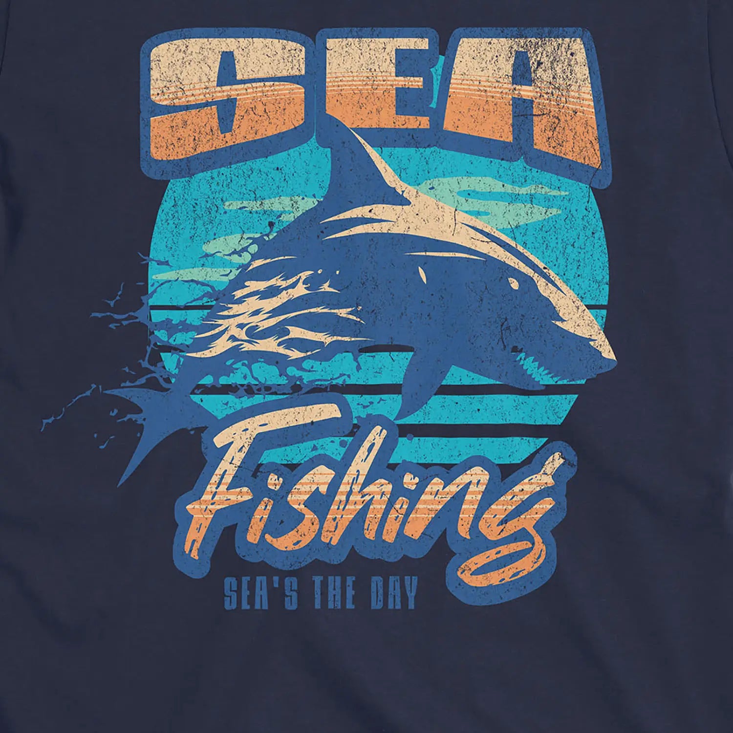 Navy, Sea Fishing, Sea's the Day Shark Tee – fish-room