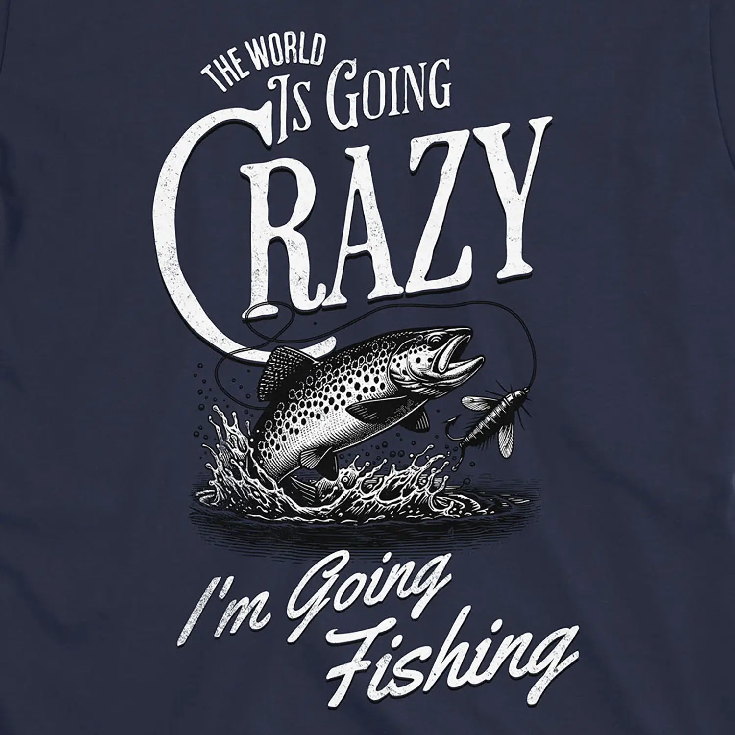 Navy, The World Is Going Crazy Tee – fish-room