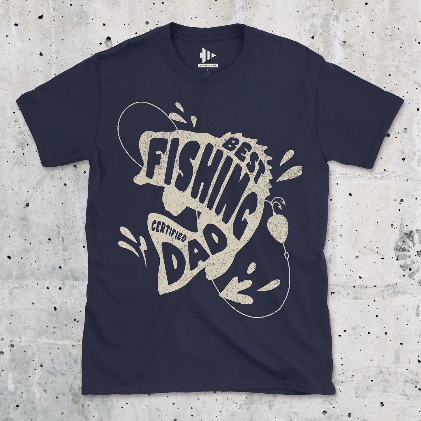 Navy, Certified Best Fishing Dad Tee – fish-room