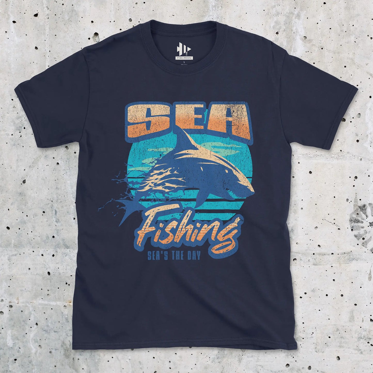 Navy, Sea Fishing, Sea's the Day Shark Tee – fish-room