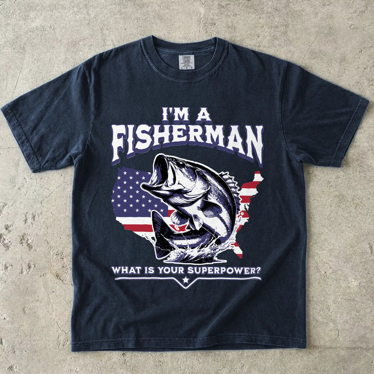 Navy, Fisherman Superpower T-Shirt – fish-room
