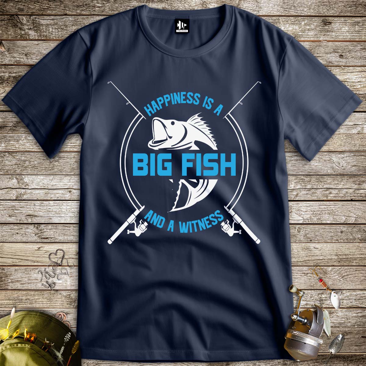 Big Fish Happiness Tee-funny fishing t shirt-FISH-ROOM LLC