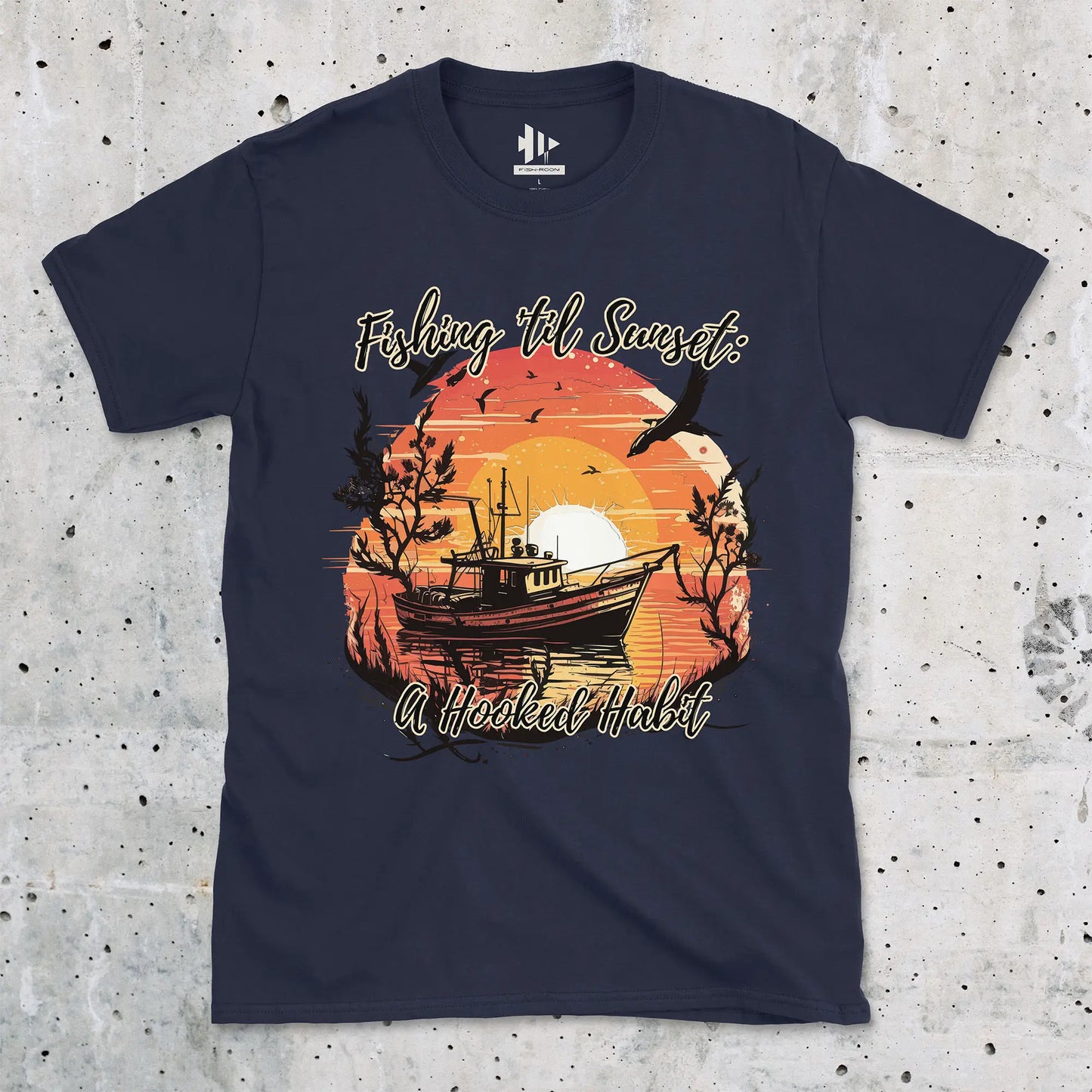 Navy, Fishing 'til Sunset Tee – fish-room