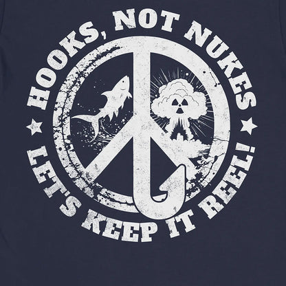 Navy, Hooks, Not Nukes – Let’s Keep It Reel! Tee – fish-room