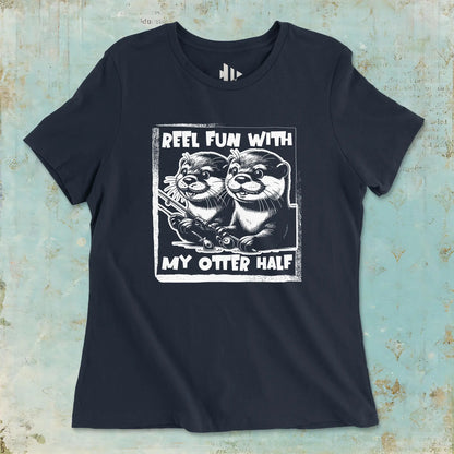 Navy, Reel Fun with My Otter Half  Women Tee – fish-room