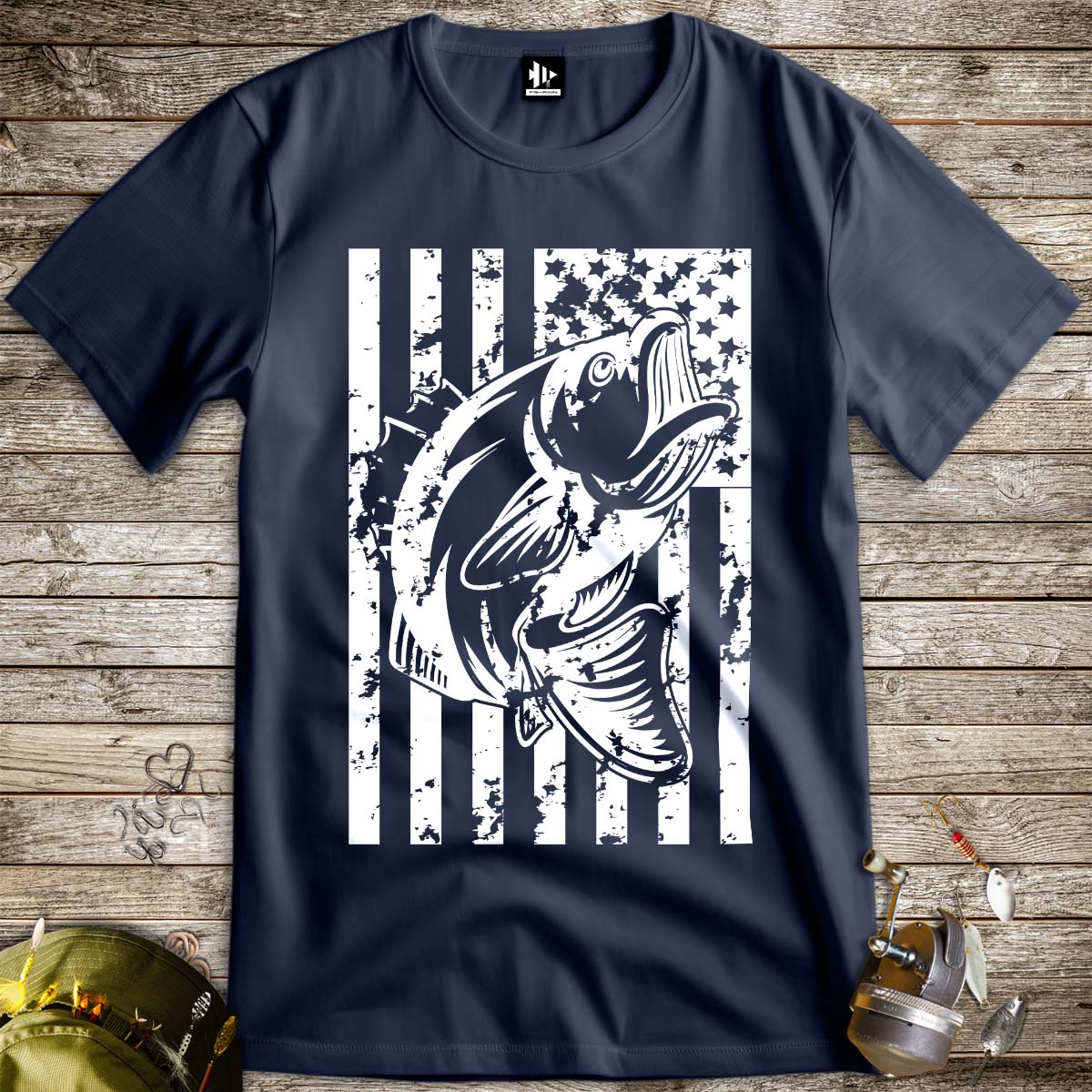 Bass Fishing USA Tee-funny fishing t shirt-FISH-ROOM LLC