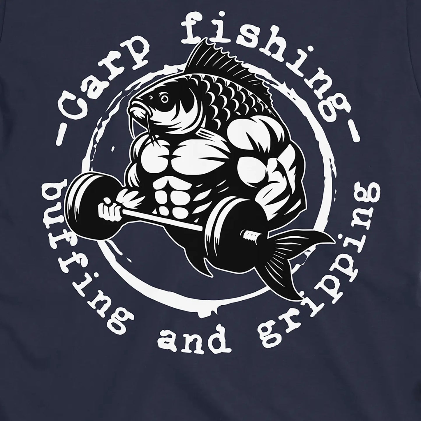 Navy, Carp Fishing, Buffing and Gripping Tee – fish-room