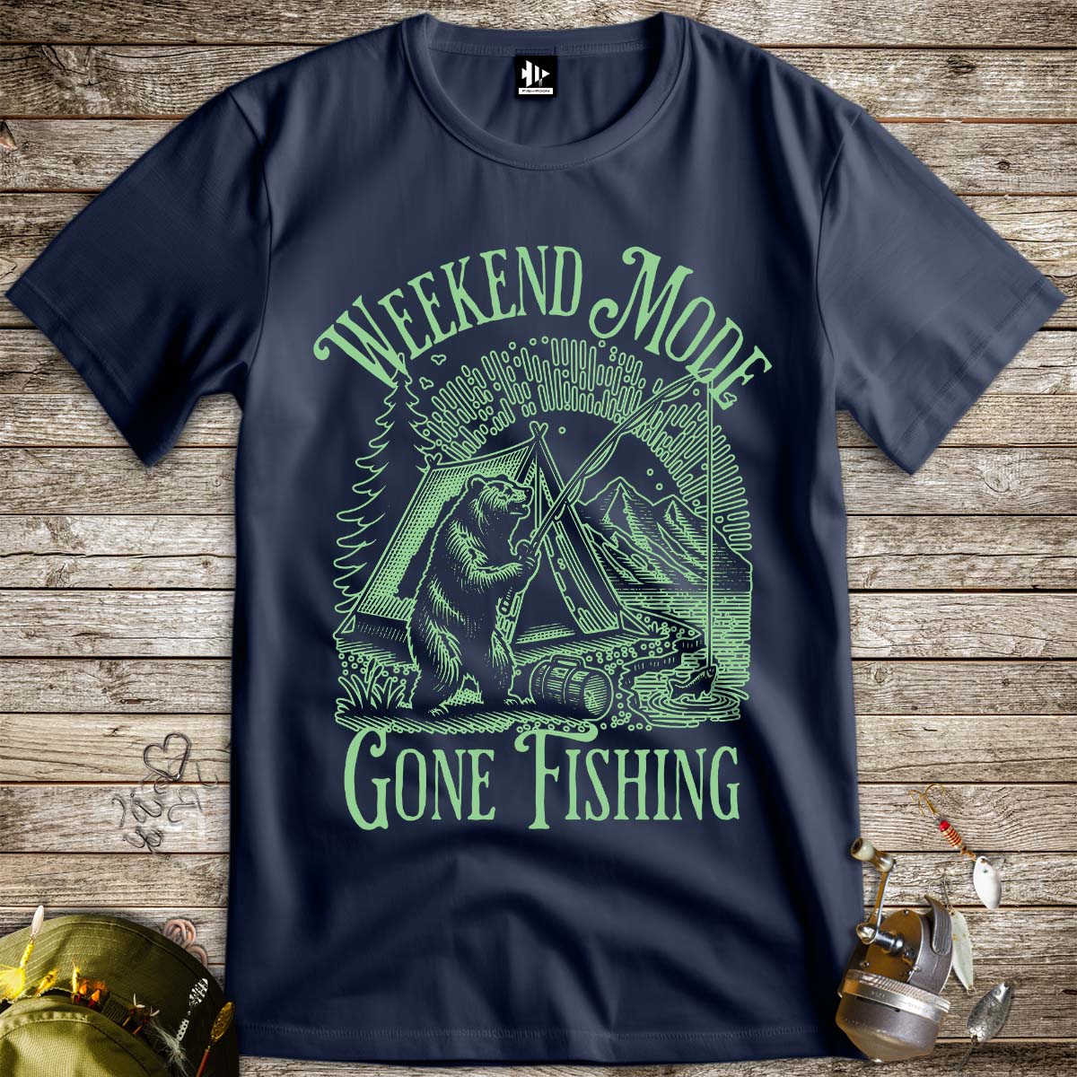 Weekend Mode: Gone Fishing Tee-funny fishing t shirt-FISH-ROOM LLC