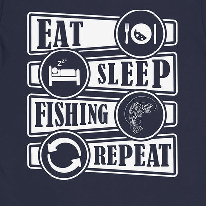 Navy, Eat Sleep Fishing Repeat Tee – fish-room