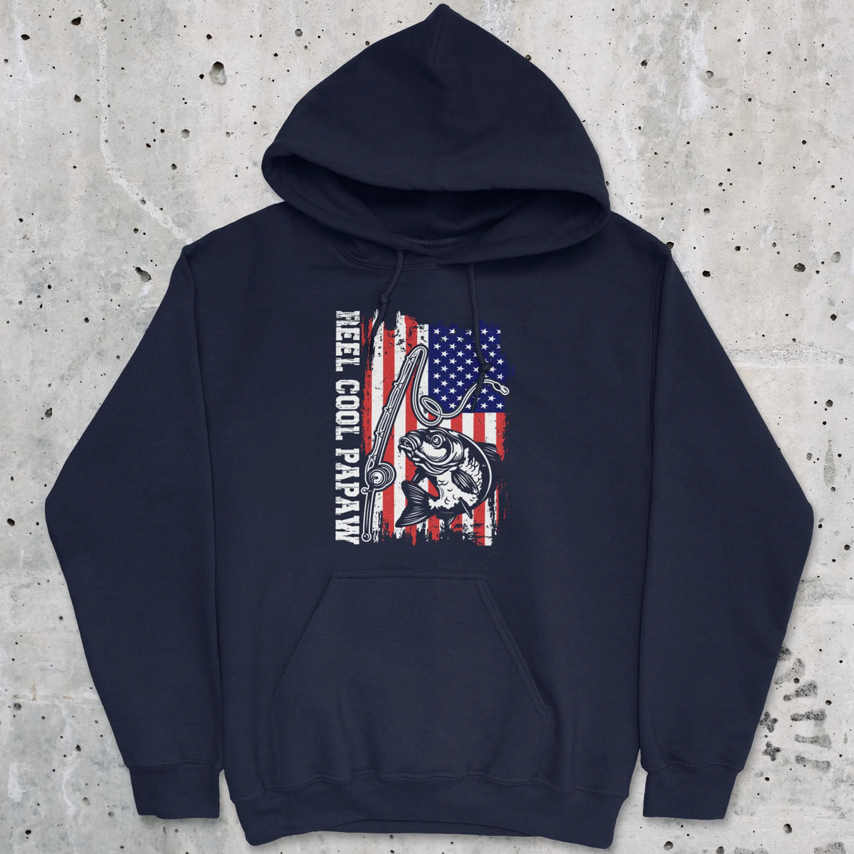 Navy, Reel Cool Papaw Hoodie – fish-room