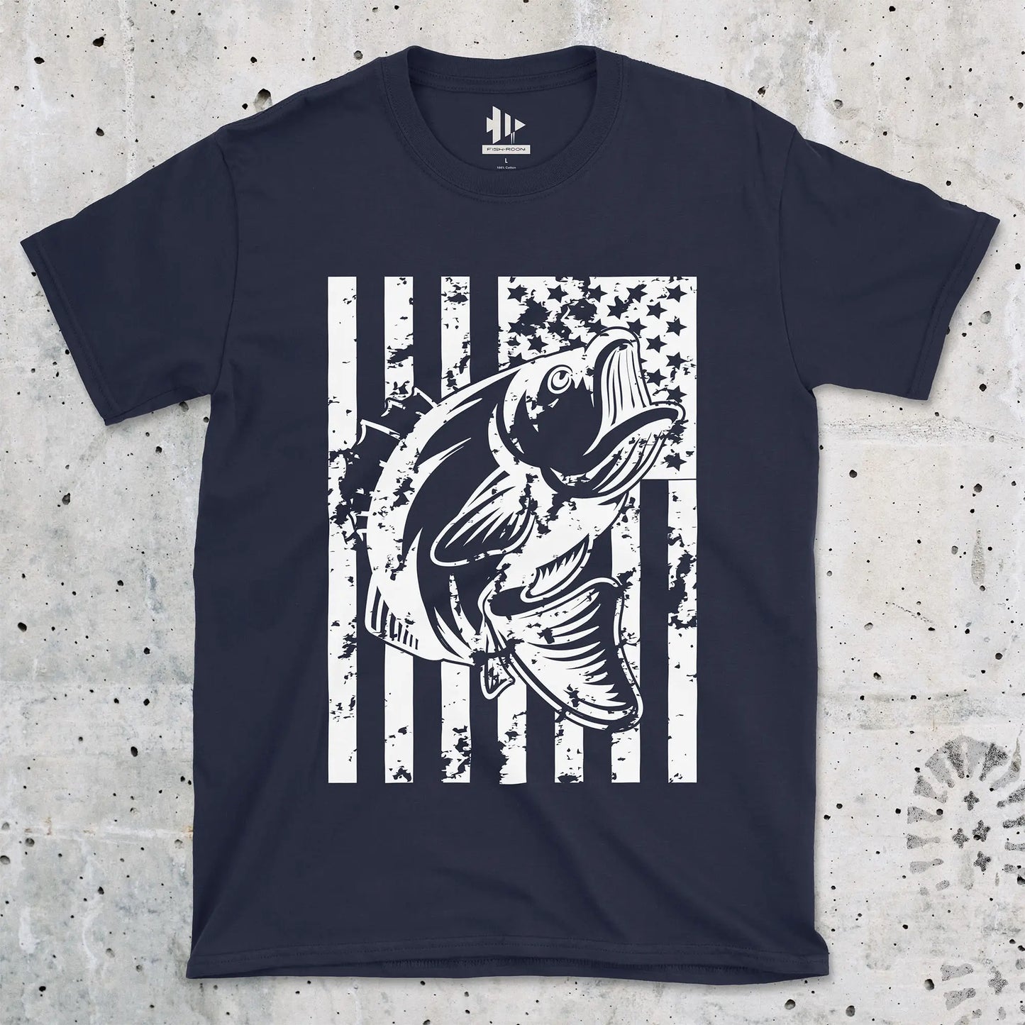 Navy, Bass Fishing USA Tee – fish-room