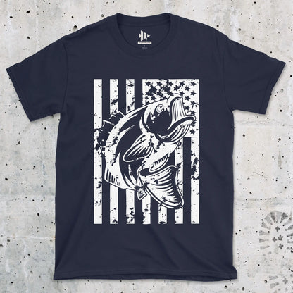 Navy, Bass Fishing USA Tee – fish-room