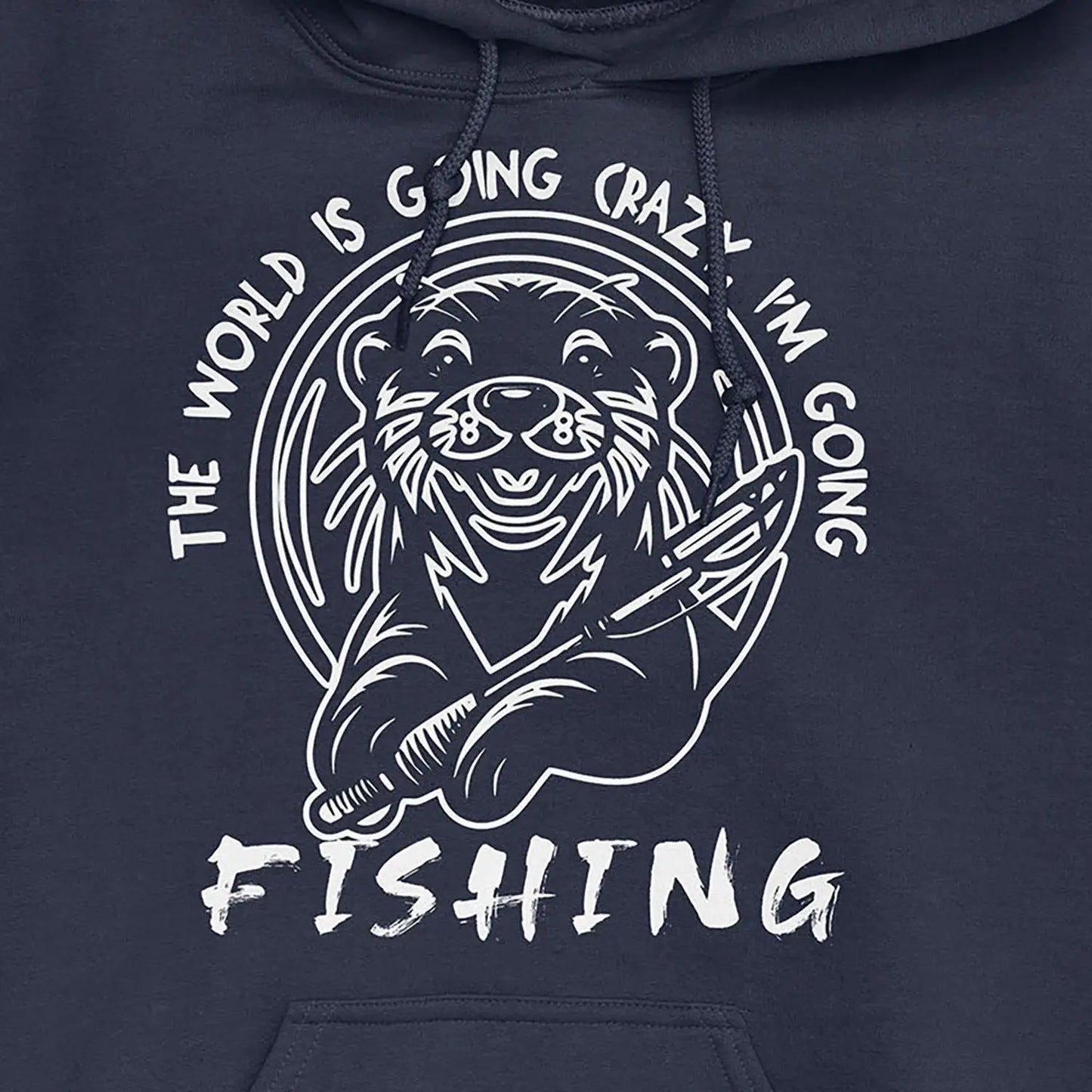 Navy, The World is Going Crazy, I'm Going Fishing Hoodie – fish-room