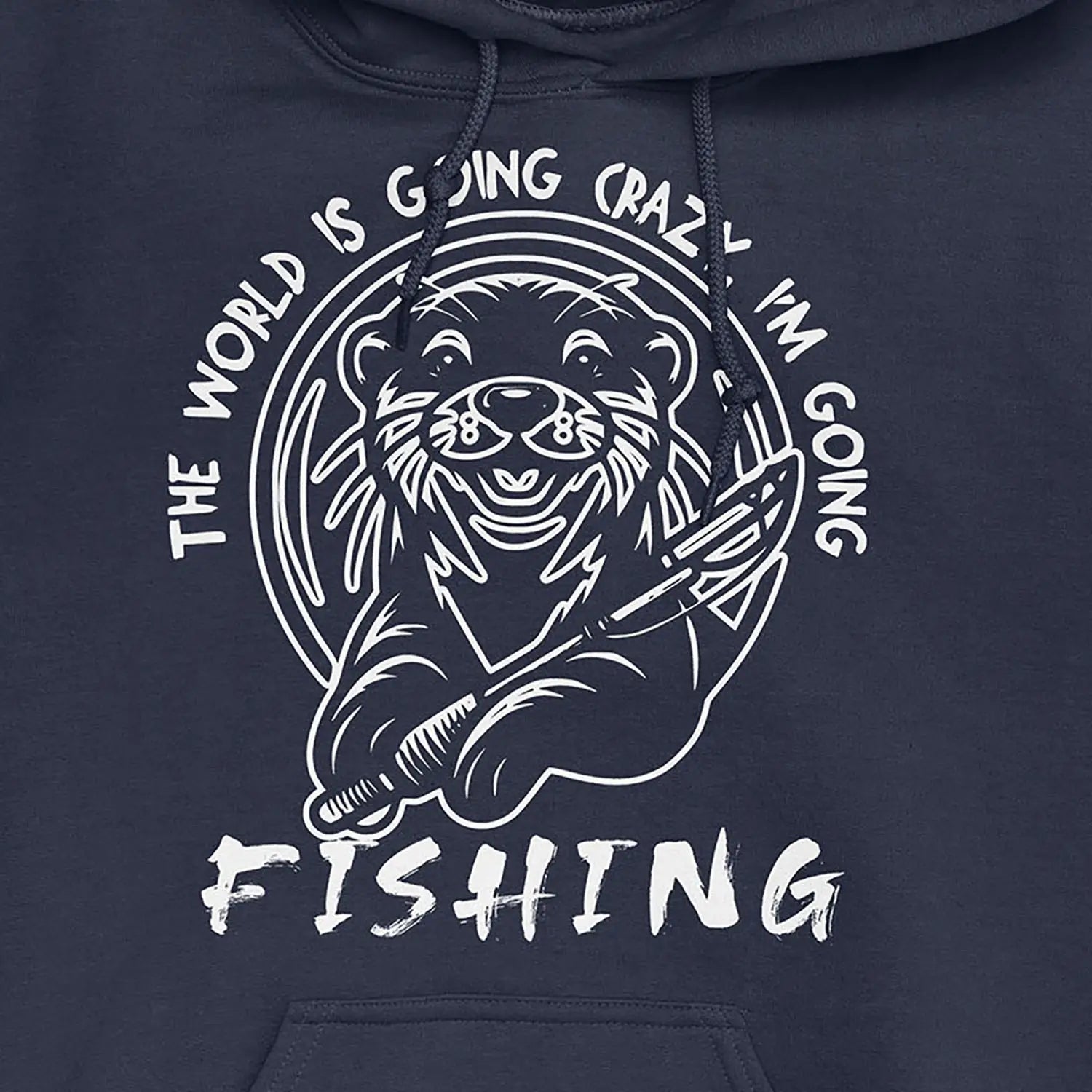 Navy, The World is Going Crazy, I'm Going Fishing Hoodie – fish-room