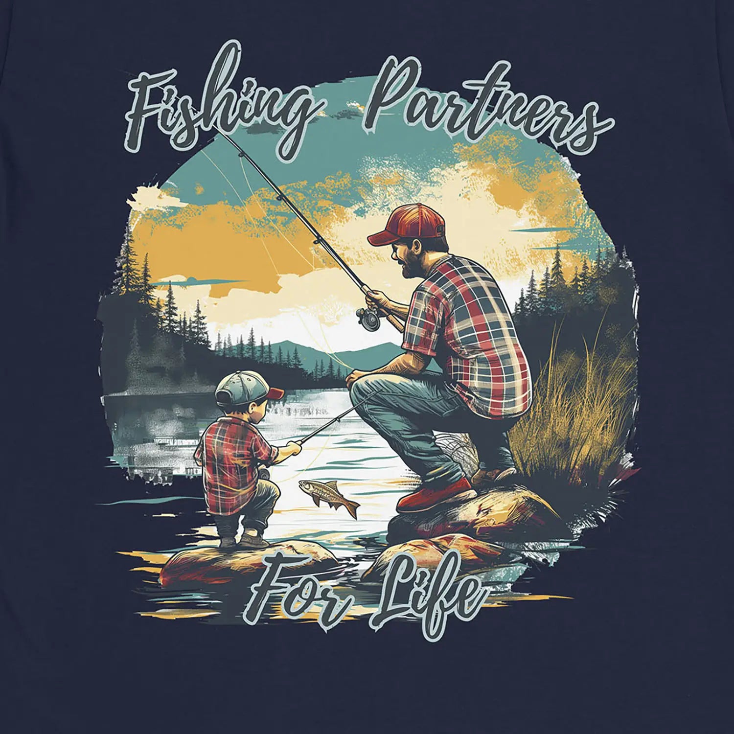 Navy, Fishing Partners for Life Tee – fish-room