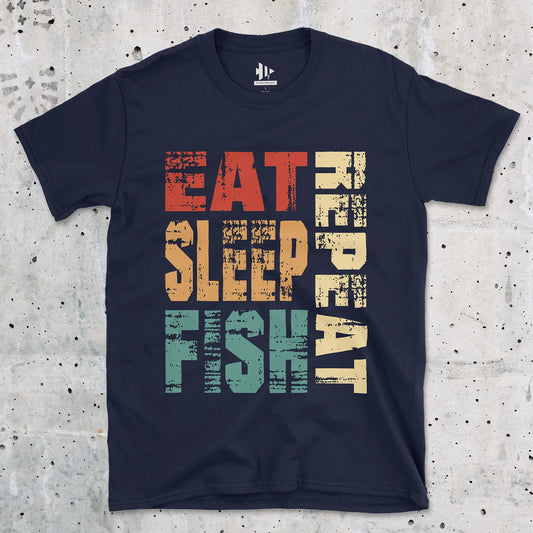 Navy, Eat Sleep Fish Repeat  Tee – fish-room
