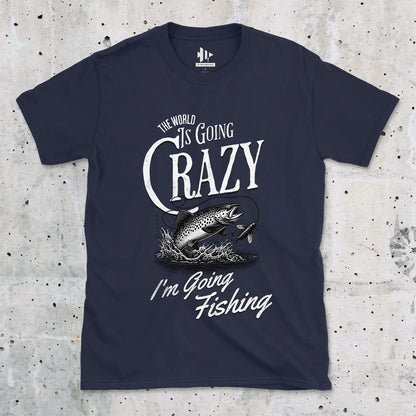 Navy, The World Is Going Crazy Tee – fish-room