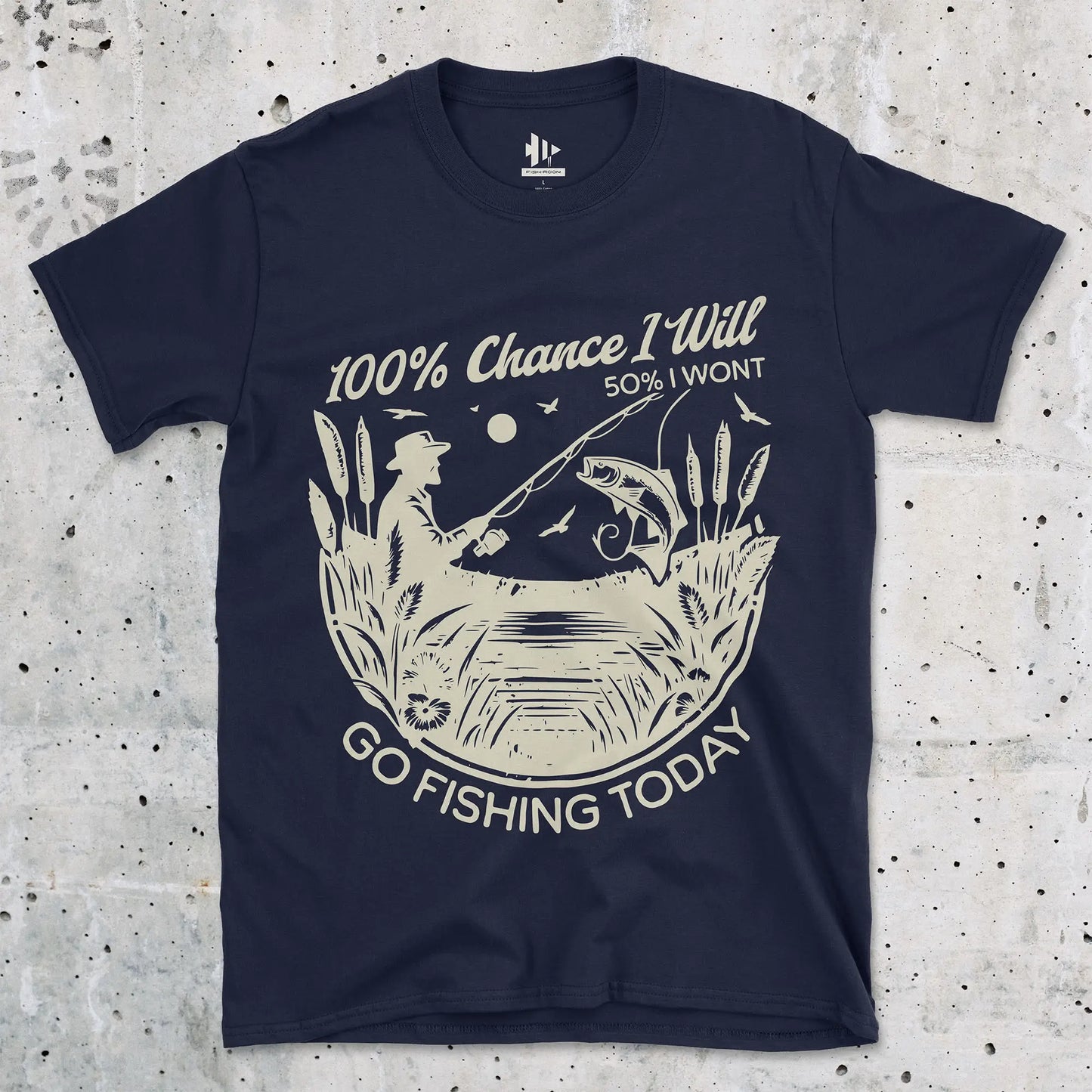 100% Fishing Day Tee Navy T-Shirt
