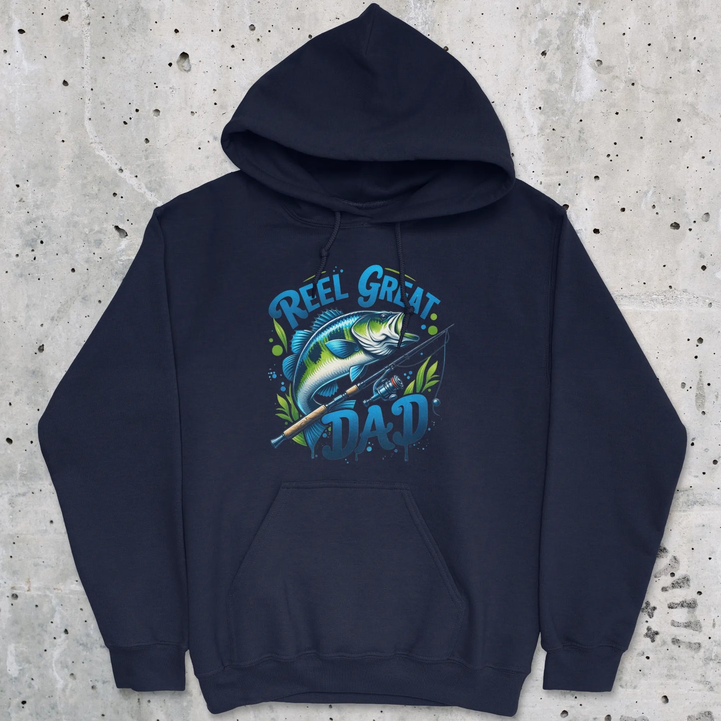 Navy, Reel Great Dad Hoodie – fish-room