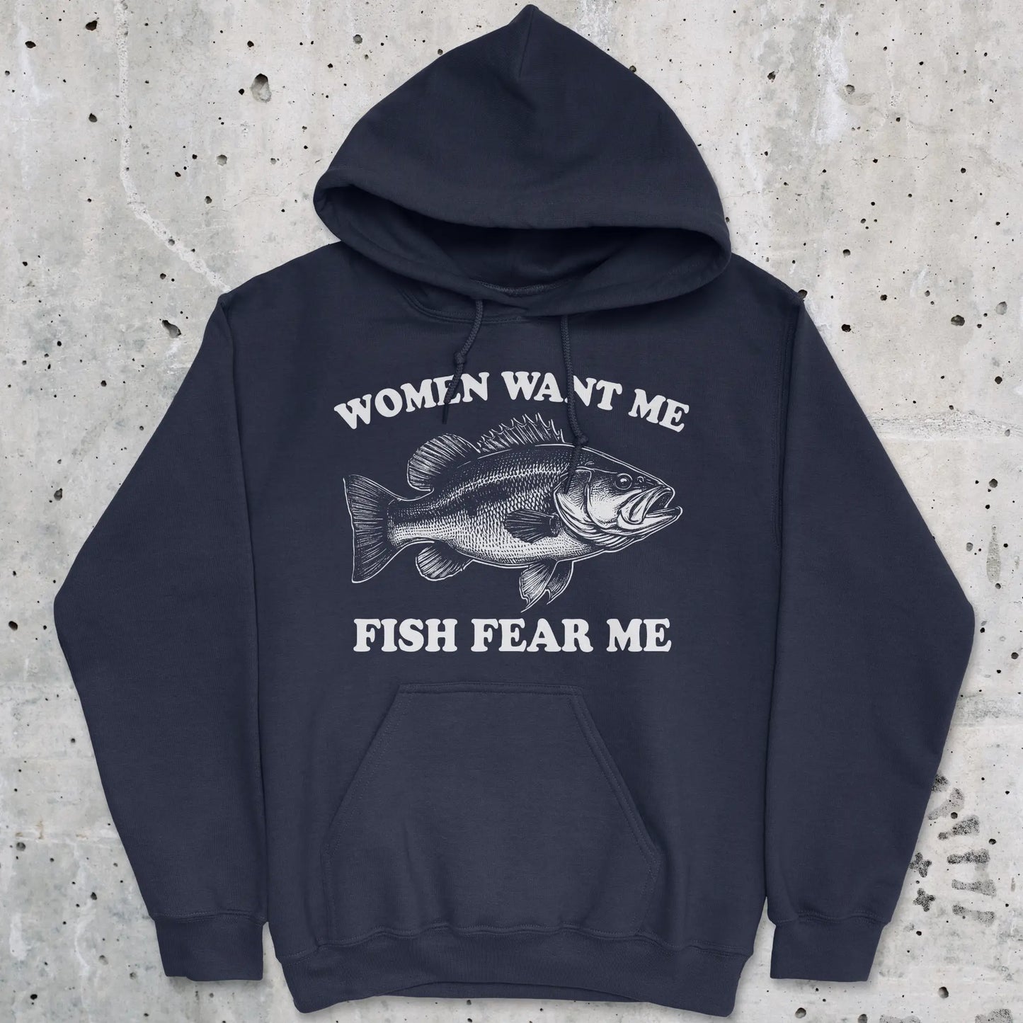 Navy, Women Want Me Fish Fear Me Hoodie – fish-room