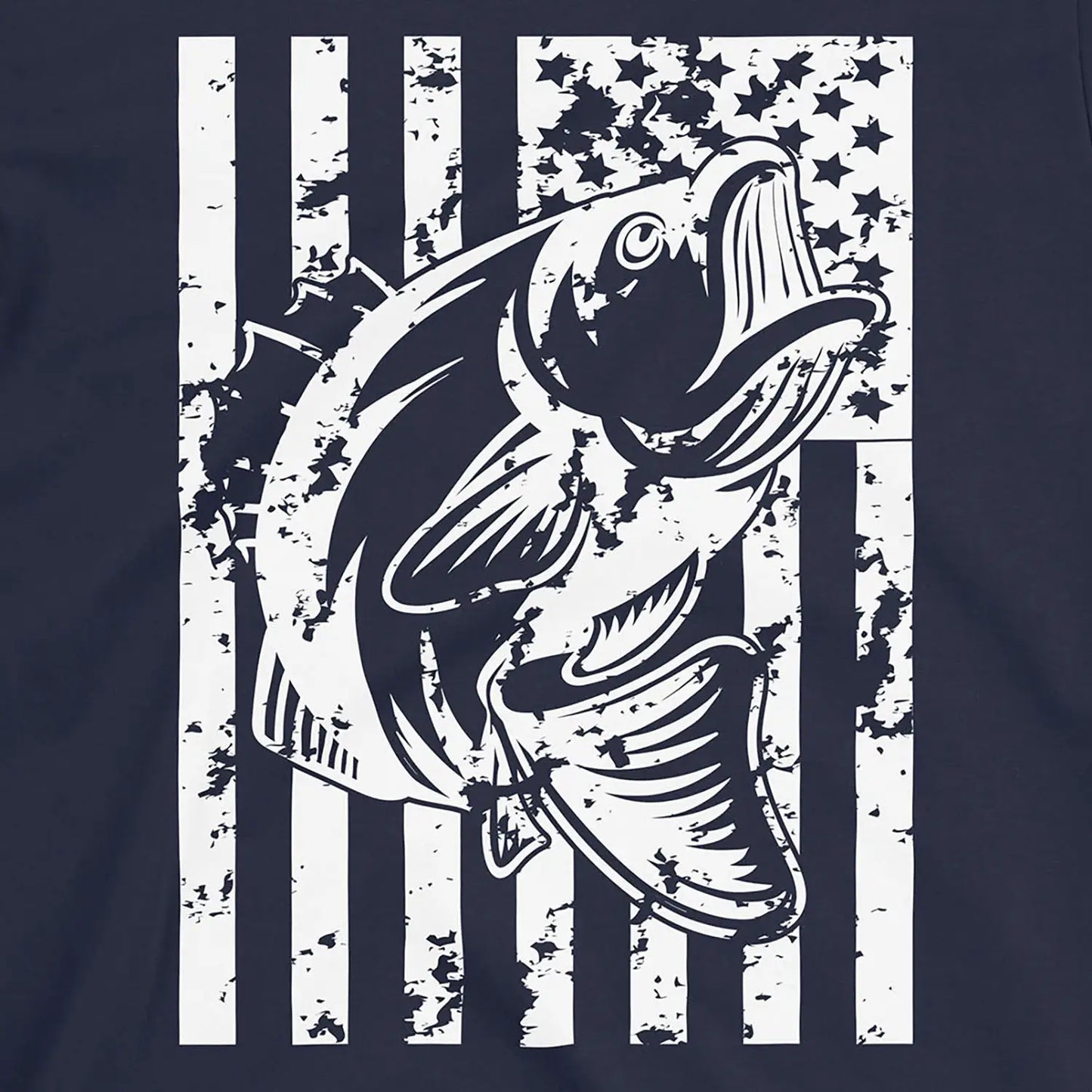 Navy, Bass Fishing USA Tee – fish-room