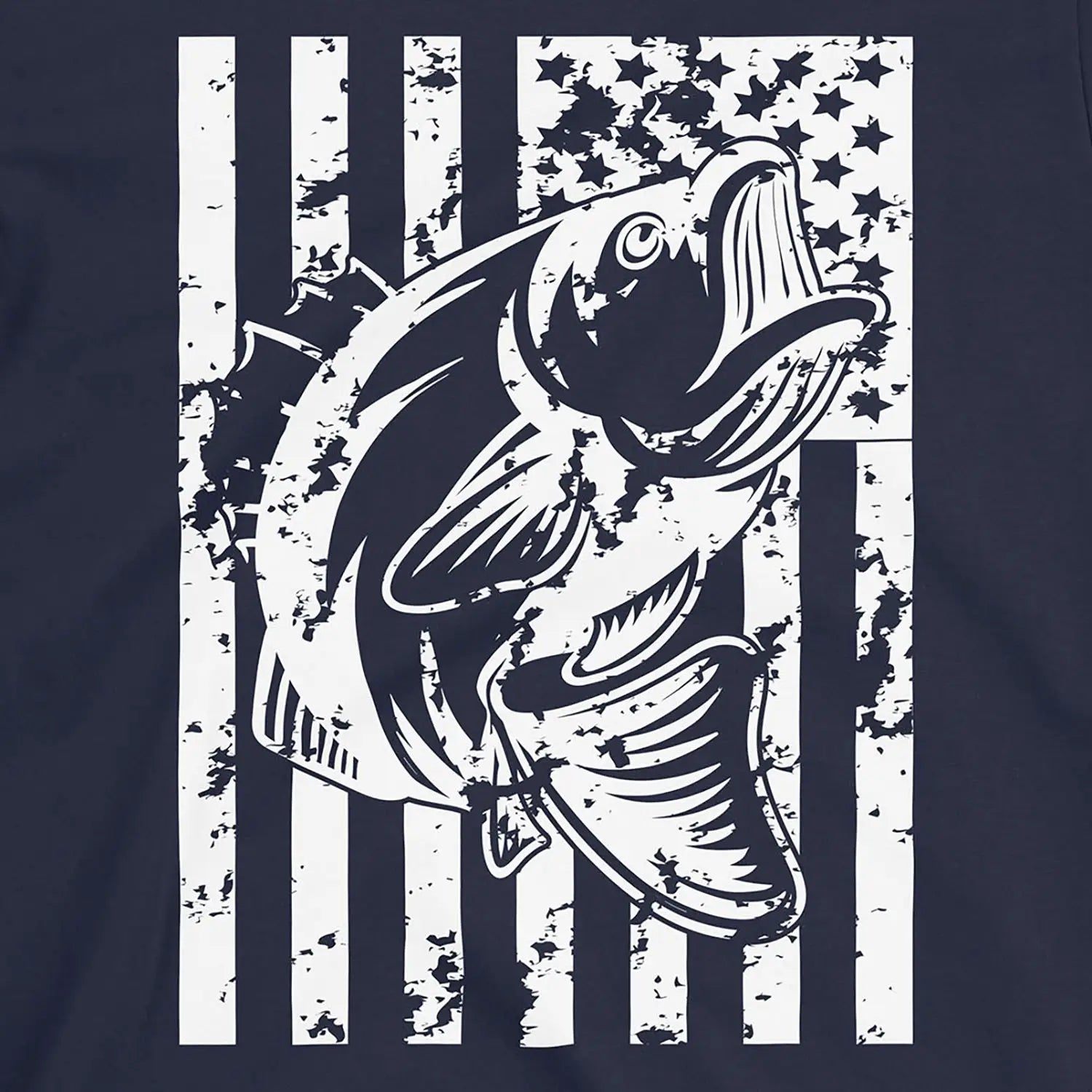 Navy, Bass Fishing USA Tee – fish-room